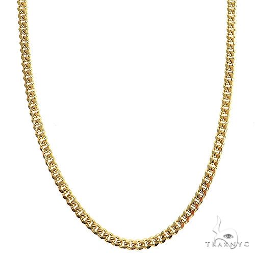 14k Yellow Gold Solid Thin Miami Cuban Chain 2mm 18 inches 68861, photo 1 of 6