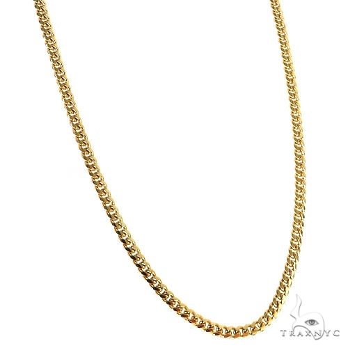 14k Yellow Gold Solid Thin Miami Cuban Chain 2mm 18 inches 68861, photo 2 of 6