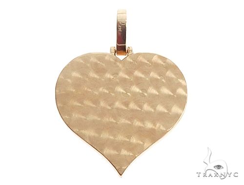 14k Yellow Gold 1 Inch Customizable Photo Heart Pendant 65043 - Image 3