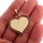 14k Yellow Gold 1 Inch Customizable Photo Heart Pendant 65043 - Image 4