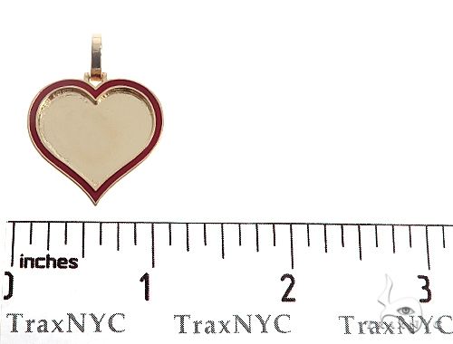 14k Yellow Gold 1 Inch Customizable Photo Heart Pendant 65043 - Image 5