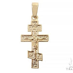 14k Yellow Gold Asymmetrical Cross Pendant 65096 - Image 1