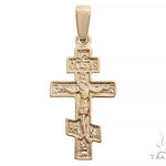 14k Yellow Gold Asymmetrical Cross Pendant 65096 - Image 3