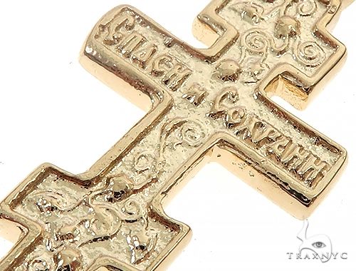 14k Yellow Gold Asymmetrical Cross Pendant 65096 - Image 4