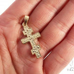 14k Yellow Gold Asymmetrical Cross Pendant 65096 - Image 5