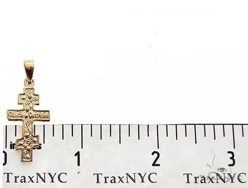 14k Yellow Gold Asymmetrical Cross Pendant 65096 - Image 6