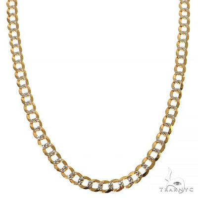 14k Yellow Gold Curb Diamond Cut Solid chain 3.2mm 22 inches 69812 - Image 1