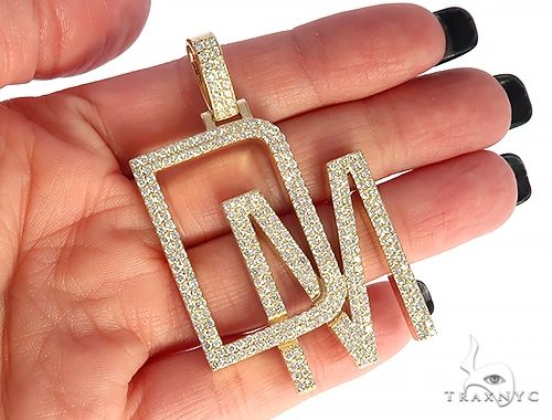 14k Yellow Gold Custom Made DM Pendant 65420 - Image 5