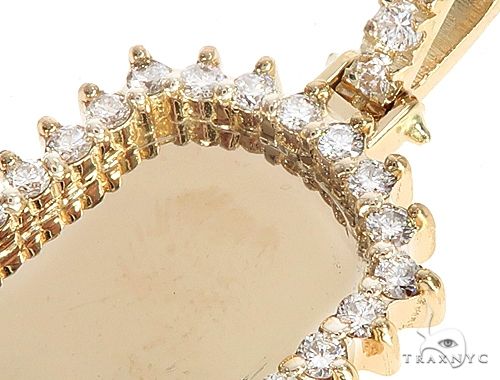 14k Yellow Gold Customizable Dog Tag Pendant 64643 - Image 4