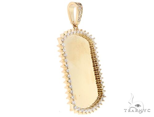 14k Yellow Gold Customizable Dog Tag Pendant 64644 - Image 2