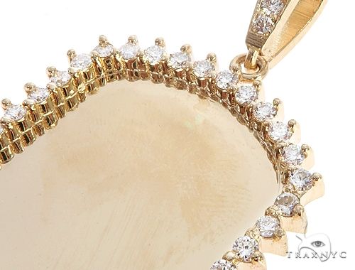 14k Yellow Gold Customizable Dog Tag Pendant 64644 - Image 4