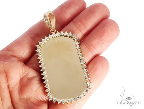 14k Yellow Gold Customizable Dog Tag Pendant 64644 - Image 5