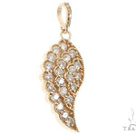 14k Yellow Gold Diamond Angel Wing Pendant 64668 - Image 2