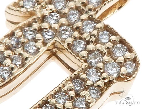 14k yellow gold Chai pendant with pave diamond accents for men.