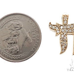14k yellow gold Chai pendant with pave diamond accents for men.
