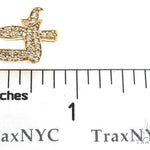 14k yellow gold Chai pendant with pave diamond accents for men.