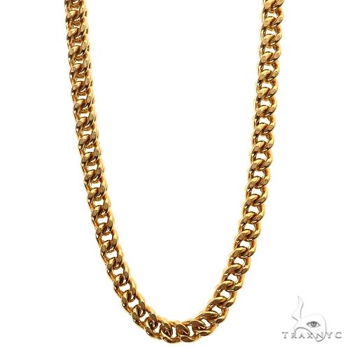 14k Yellow Gold Diamond Cut Semi-Solid Franco Link Chain 3.5mm 18 Inches 69947 - Image 1