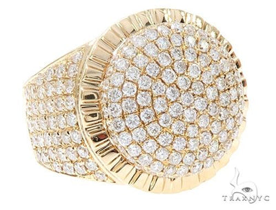 14k Yellow Gold Diamond Dome Men's Ring 65083 - Image 1