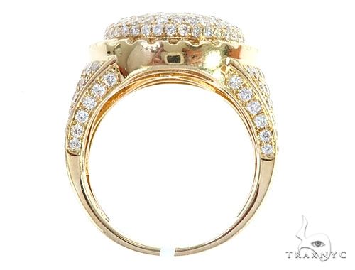 14k Yellow Gold Diamond Dome Men's Ring 65083 - Image 5