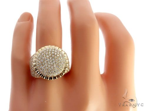 14k Yellow Gold Diamond Dome Men's Ring, photo 6 of 6