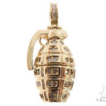 14k Yellow Gold Diamond Grenade Pendant 64670 - Image 1
