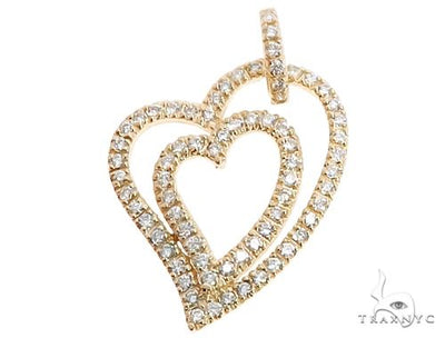 14k Yellow Gold Diamond Heart Pendant 64669 - Image 1