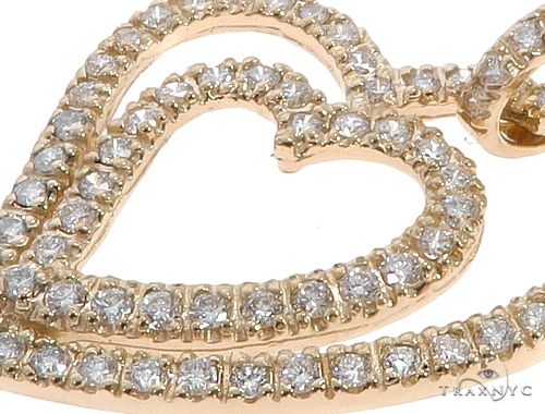 14k Yellow Gold Diamond Heart Pendant 64669 - Image 4