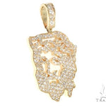 14k Yellow Gold Diamond Jesus Pendant 65134 - Image 2