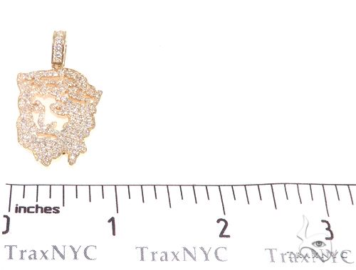 14k Yellow Gold Diamond Jesus Pendant, photo 6 of 7