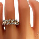 14k Yellow Gold Diamond Miami Cuban Ring 64736 - Image 6
