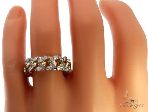 14k Yellow Gold Diamond Miami Cuban Ring 64736 - Image 6