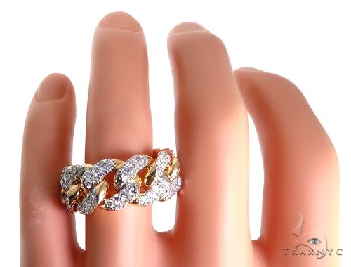 14k Yellow Gold Diamond Miami Cuban Ring 64775 - Image 5