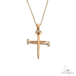 14k Gold Diamond Nail Cross Pendant Set 66614 - Image 3