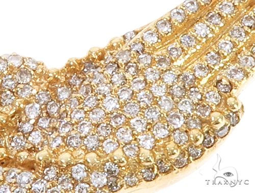 14k Yellow Gold Diamond Prayer Hands Pendant, photo 4 of 7