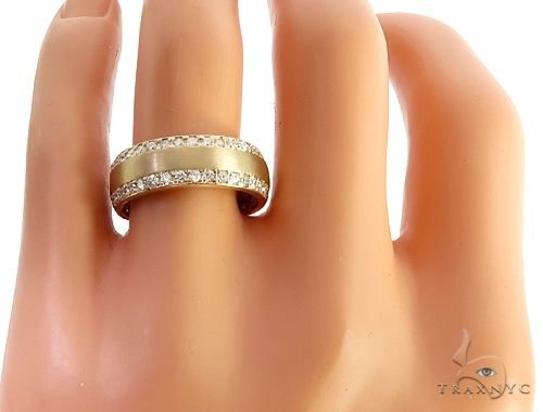 14k Yellow Gold Diamond Ring Wedding Band, photo 5 of 5