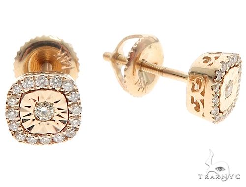 14k Gold Diamond Stud Earrings 64901 - Image 3