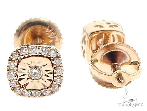 14k Gold Diamond Stud Earrings 64901 - Image 4