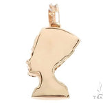 14k Yellow Gold Diamond and Enamel Nefertiti Pendant 64692 - Image 3