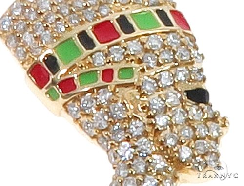 14k Yellow Gold Diamond and Enamel Nefertiti Pendant 64692 - Image 4