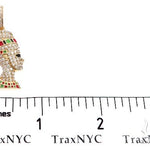 14k Yellow Gold Diamond and Enamel Nefertiti Pendant 64692 - Image 6