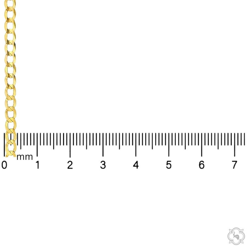 14k Yellow Gold Solid Curb Link Chain 4mm 22 inches 68270 - Image 5