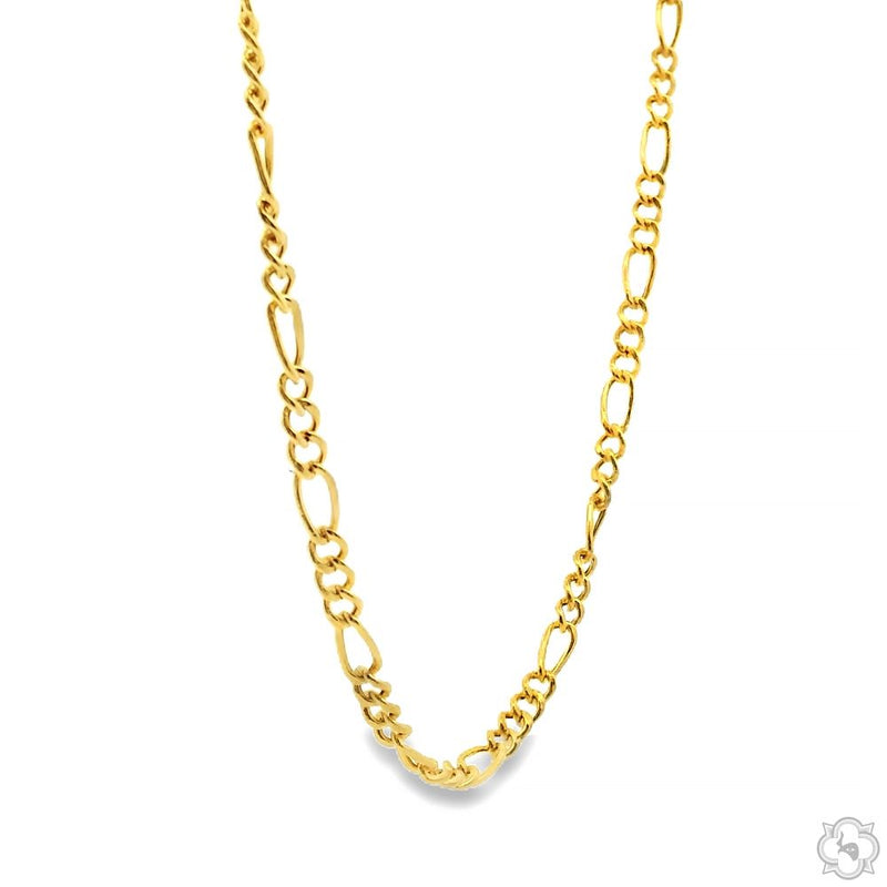 14k Yellow Gold Hollow Figaro Link 22 Inches 2.5mm 66295 - Image 2