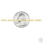 14k Yellow Gold Hollow Figaro Link Chain 20 Inches 2.5mm 66294 - Image 4