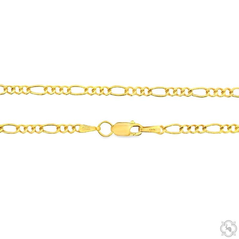 14k Yellow Gold Hollow Figaro Link Chain 24 Inches 2.5mm 66296 - Image 3