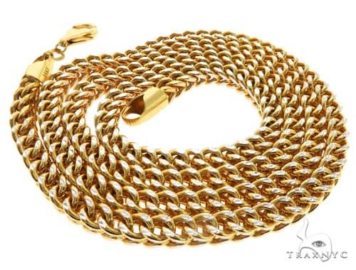 14k Yellow Gold Hollow Franco Link Chain 22 Inches 4mm 70565 - Image 4