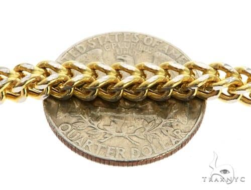 14k Yellow Gold Hollow Franco Link Chain 24 Inches 4mm 70566 - Image 3