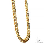14k yellow gold hollow Miami Cuban link chain 6.6mm wide, 24 inches long.