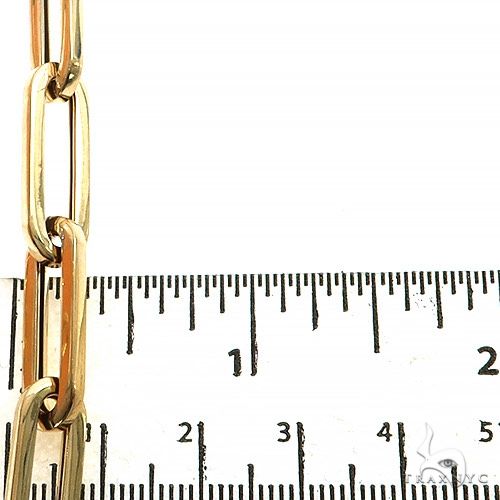 14k Yellow Gold Hollow Paperclip 6.5mm 22 inches   68348 - Image 3