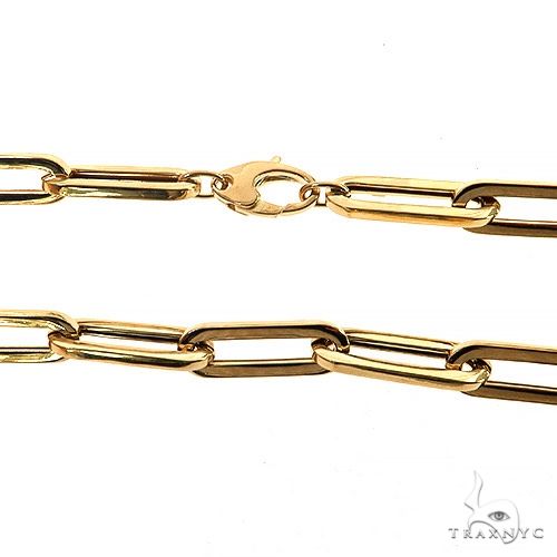 14k Yellow Gold Hollow Paperclip 7.7mm 18 inches 68352 | TraxNYC
