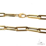 14k Yellow Gold Hollow Paperclip Link Chain  7.7mm 22 inches   68353 - Image 2
